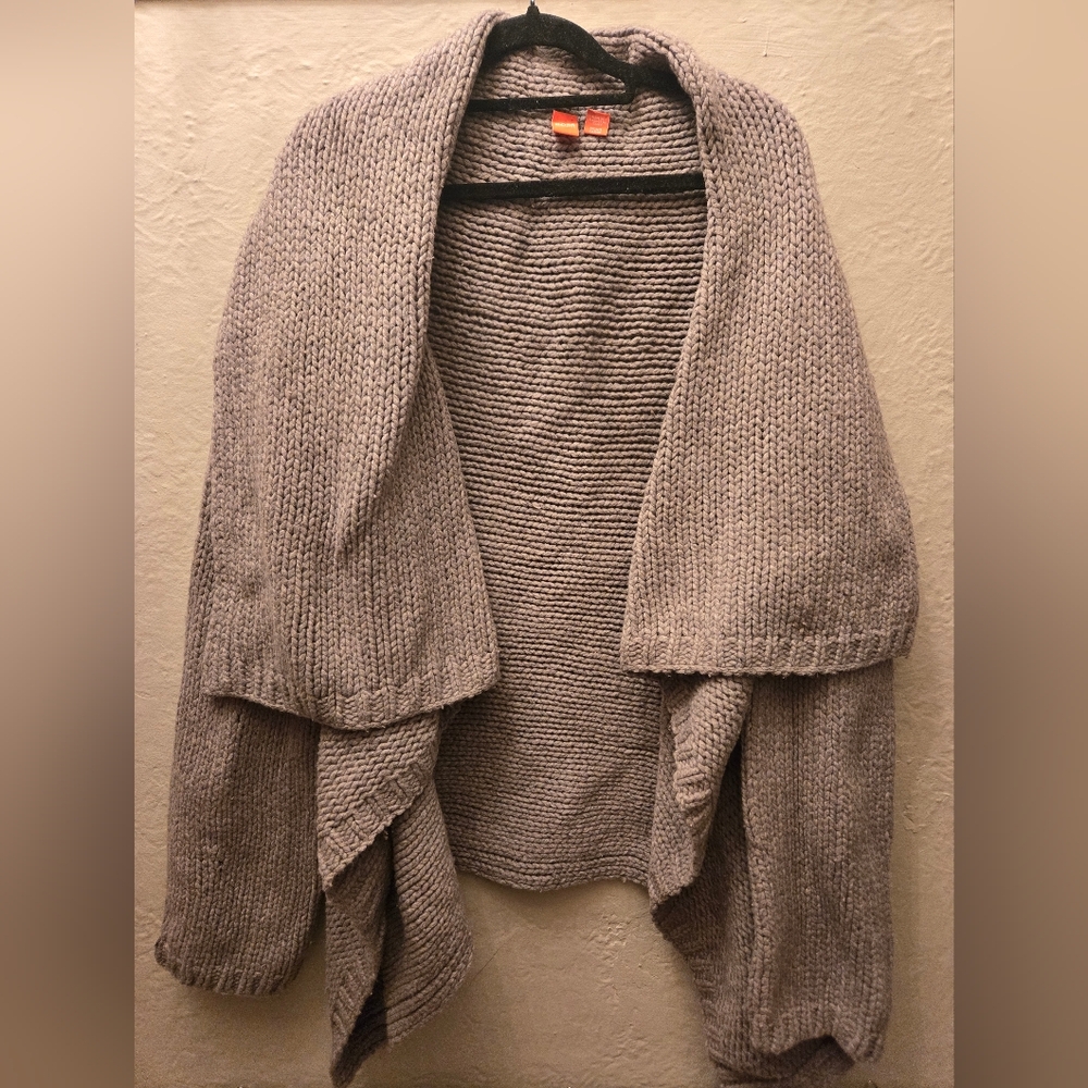 Hugo Boss Orange Chunky Wool-Cashmere Knit Cardigan | Open Front